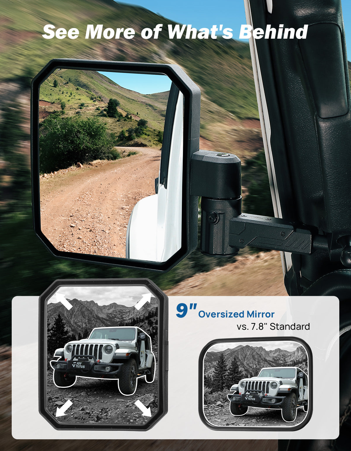 Doors Off Mirrors for Jeep Wrangler JL & Gladiator JT (2018–2023)