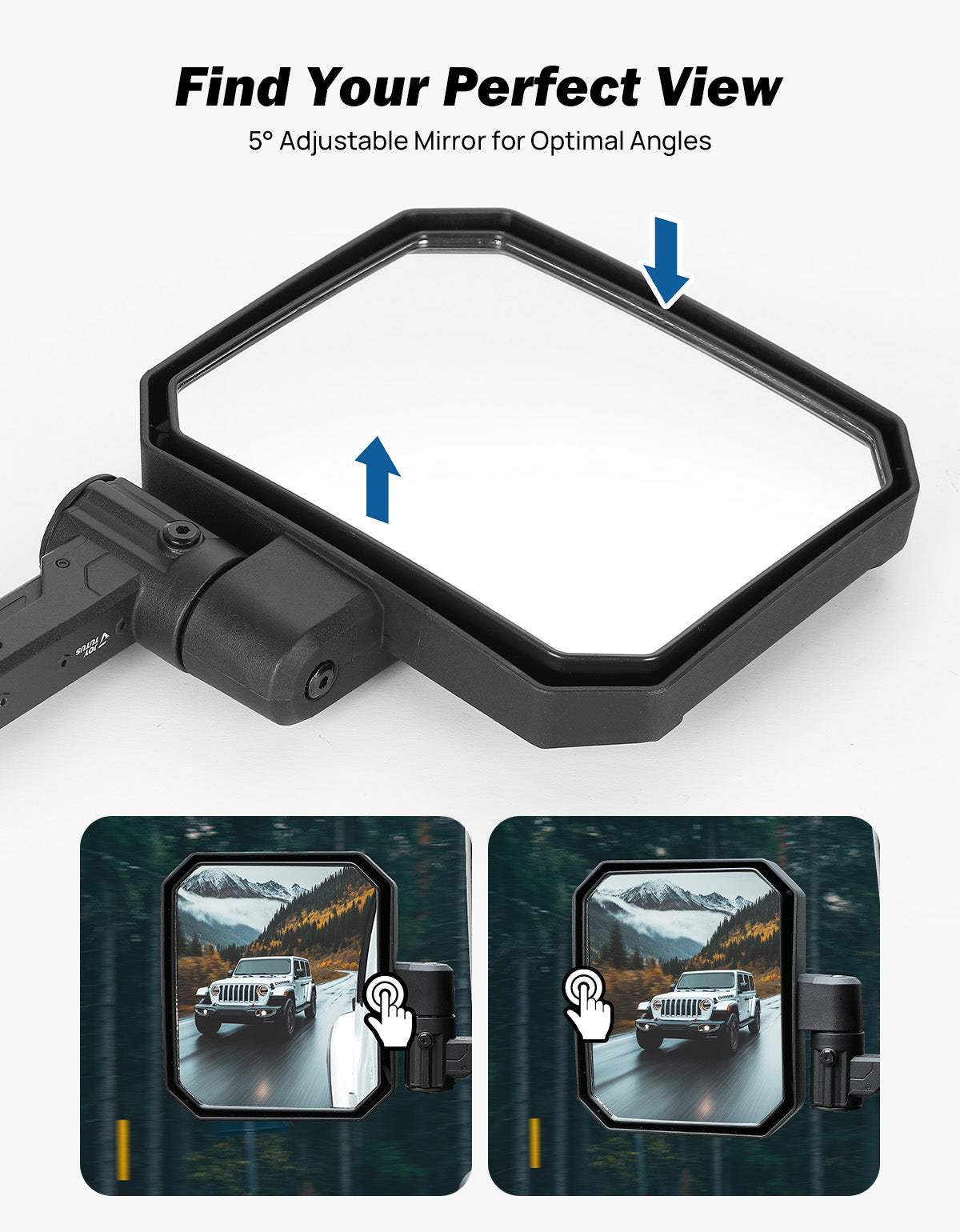Doors Off Mirrors for Jeep Wrangler JL & Gladiator JT (2018–2023)