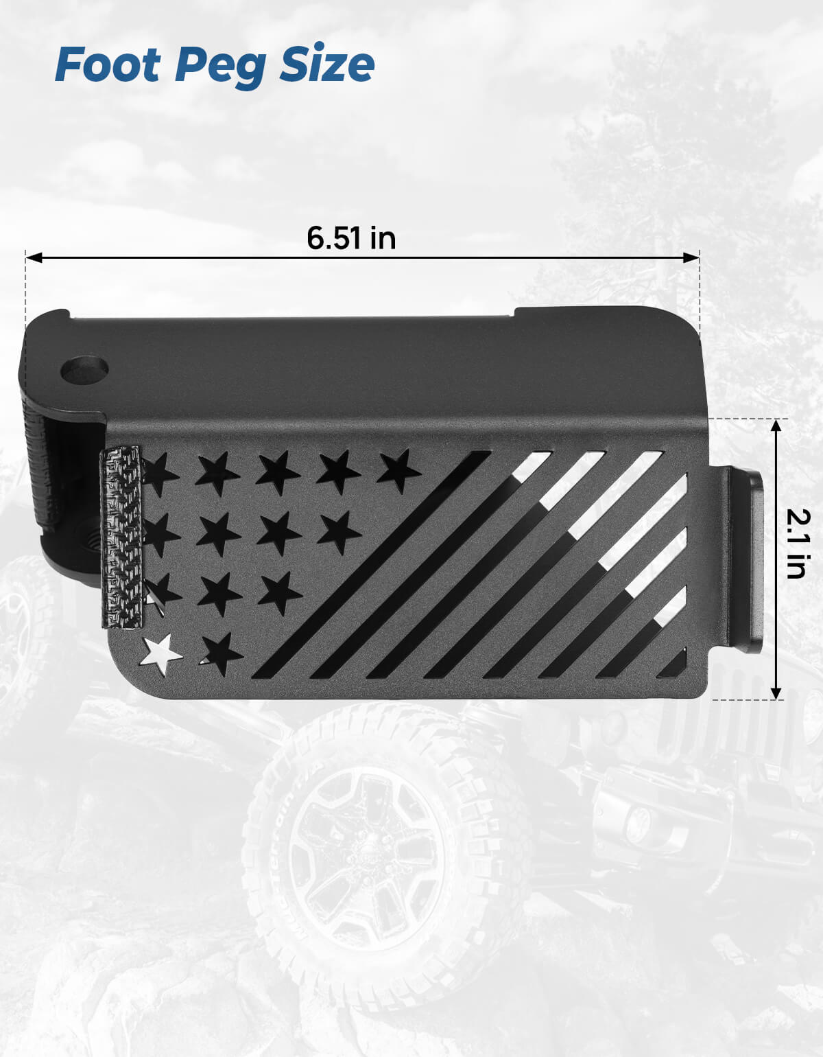 120° Foot Pegs for Wrangler JK JL Gladiator JT 2007–2026