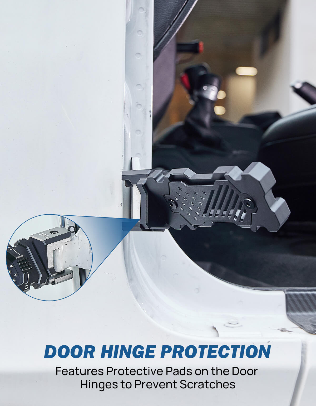 CNC Foot Pegs Flag Pattern Doors Off for Wrangler JK JL Gladiator JT 2007–2026