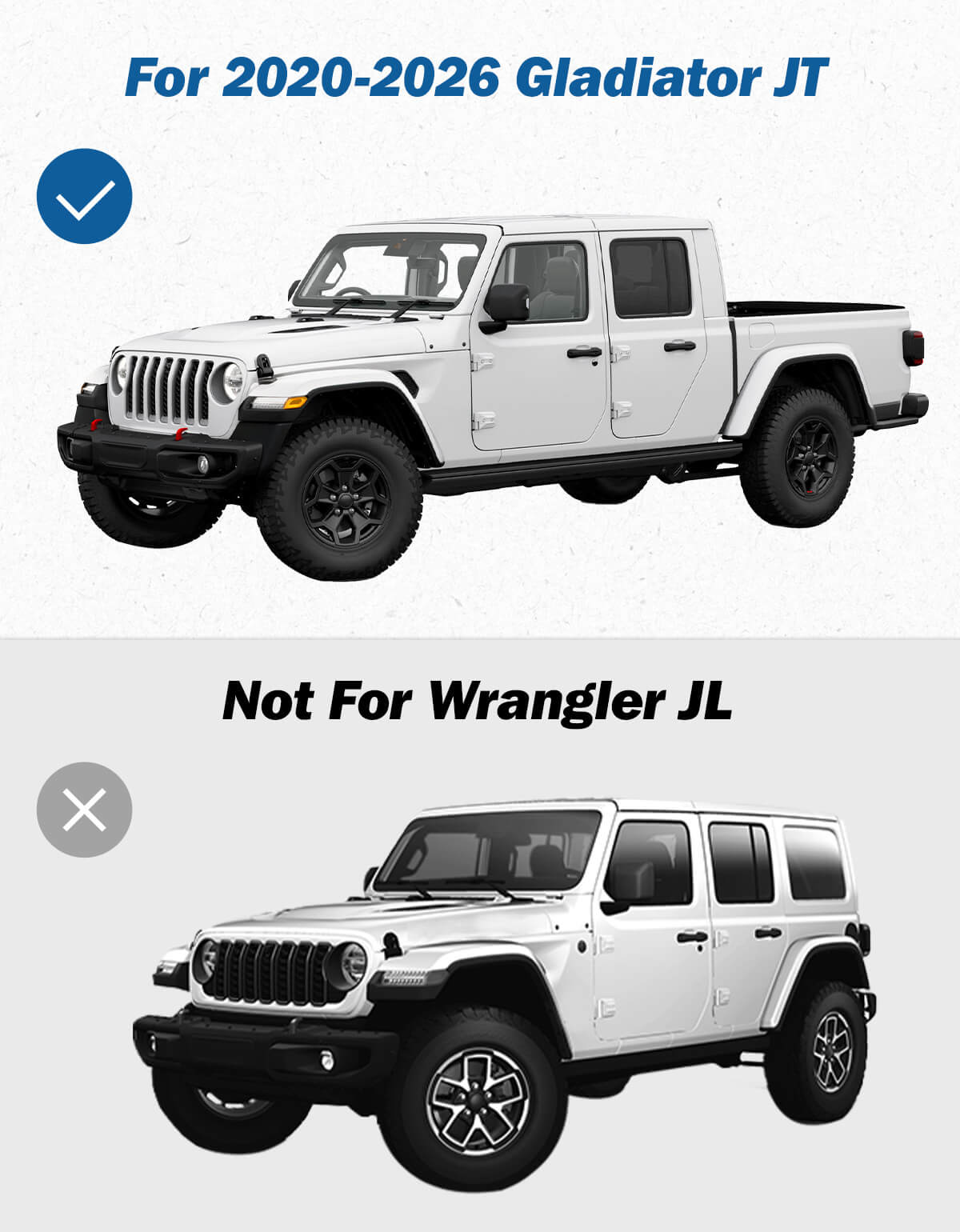 6.7" Running Boards for Gladiator JT 2020–2026, Heavy-Duty Side Steps