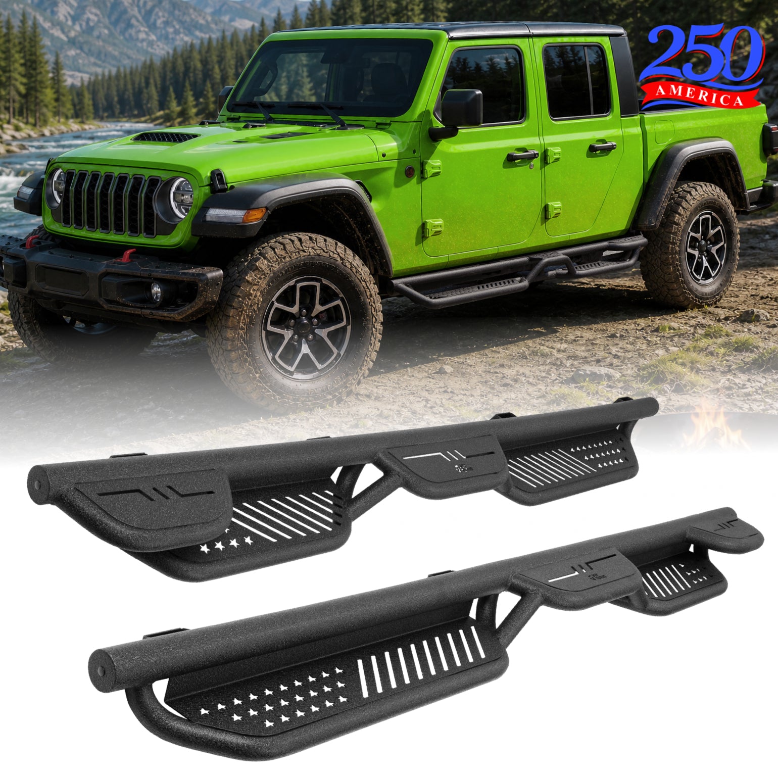 6.7" Running Boards for Gladiator JT 2020–2026 | Dual-Tier Side Steps