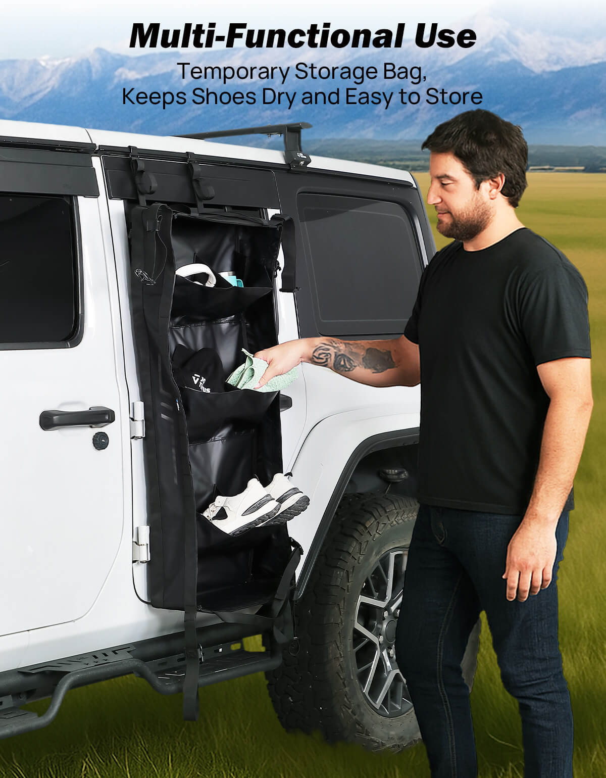 Rear Trunk Cargo Mesh Storage for 2007-2026 Wrangler JK JL 4-Door