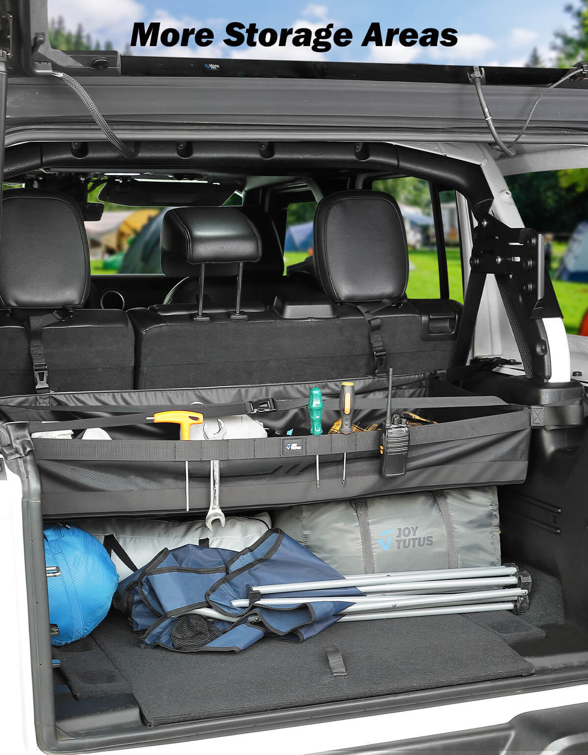 Rear Trunk Cargo Mesh Storage for 2007-2026 Wrangler JK JL 4-Door