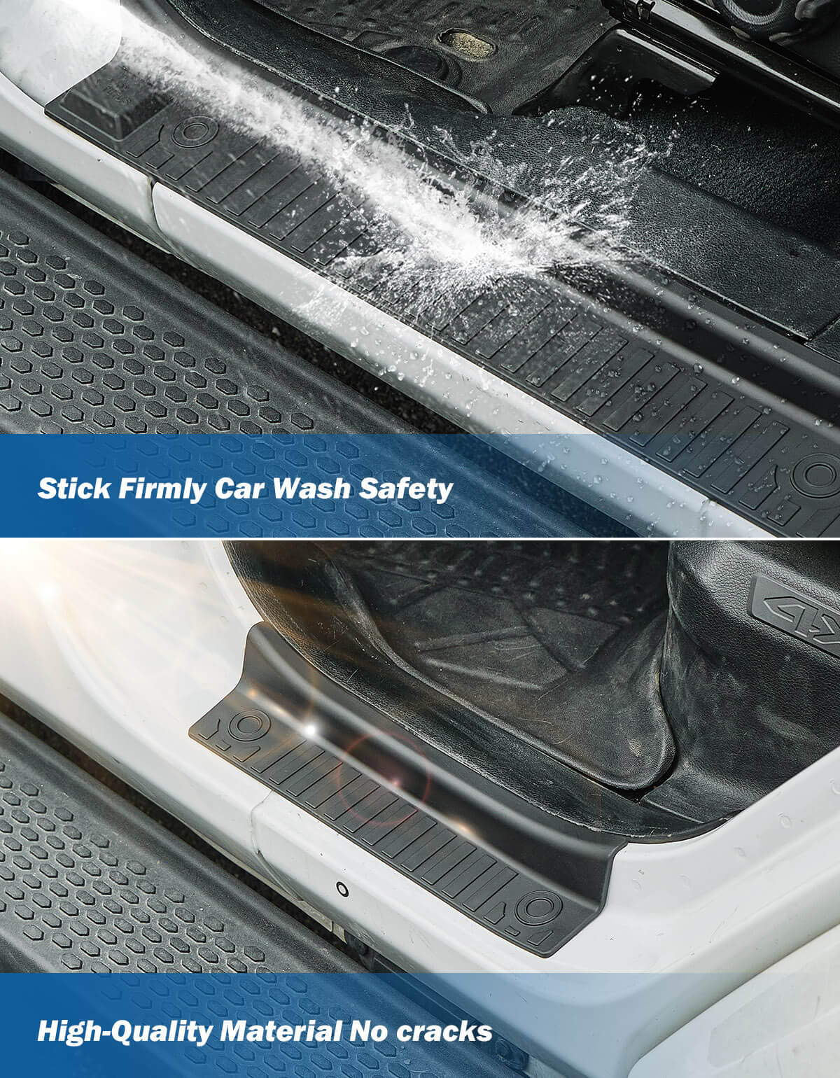 Door Sill Guards for Wrangler JL/JLU 4-Door 2018–2026, Full Coverage TPU Protectors