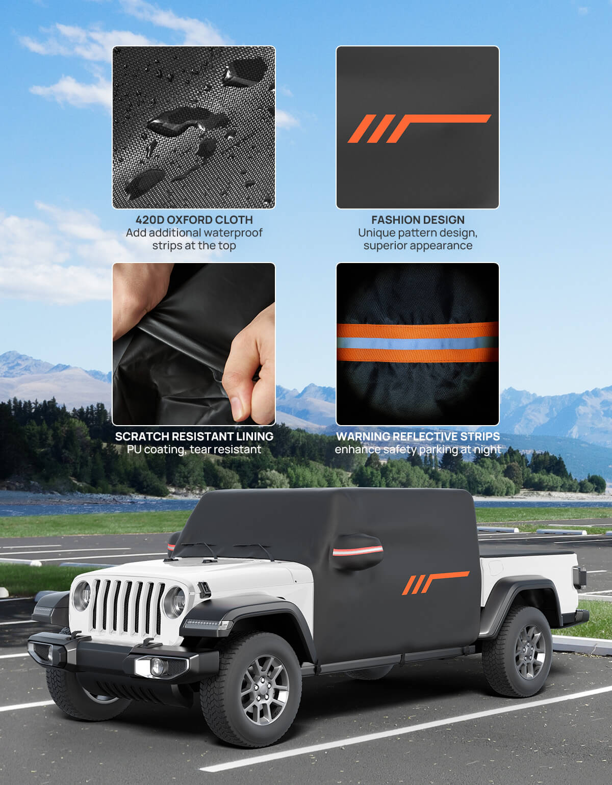 Cab Cover for Gladiator JT 2020–2026, Waterproof All-Weather Cover