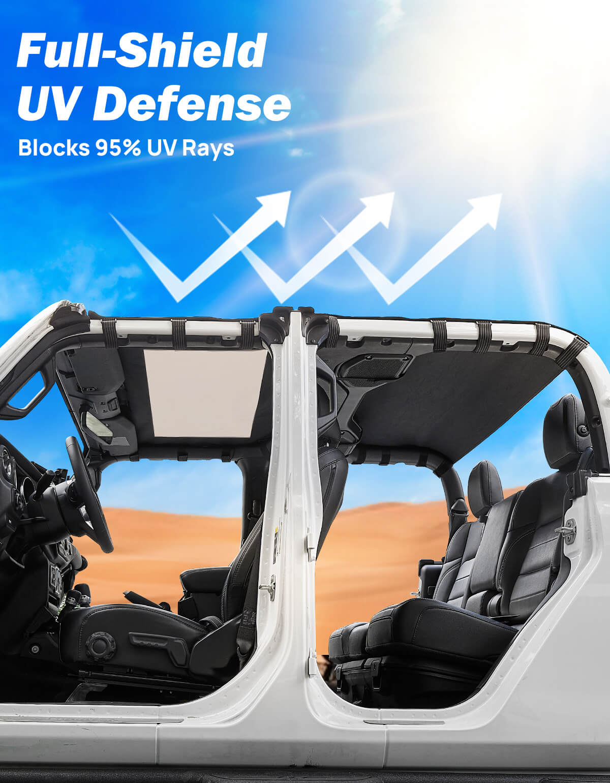 Waterproof Sun Shade Top for Gladiator JT 2020–2026 – All-Weather Protection