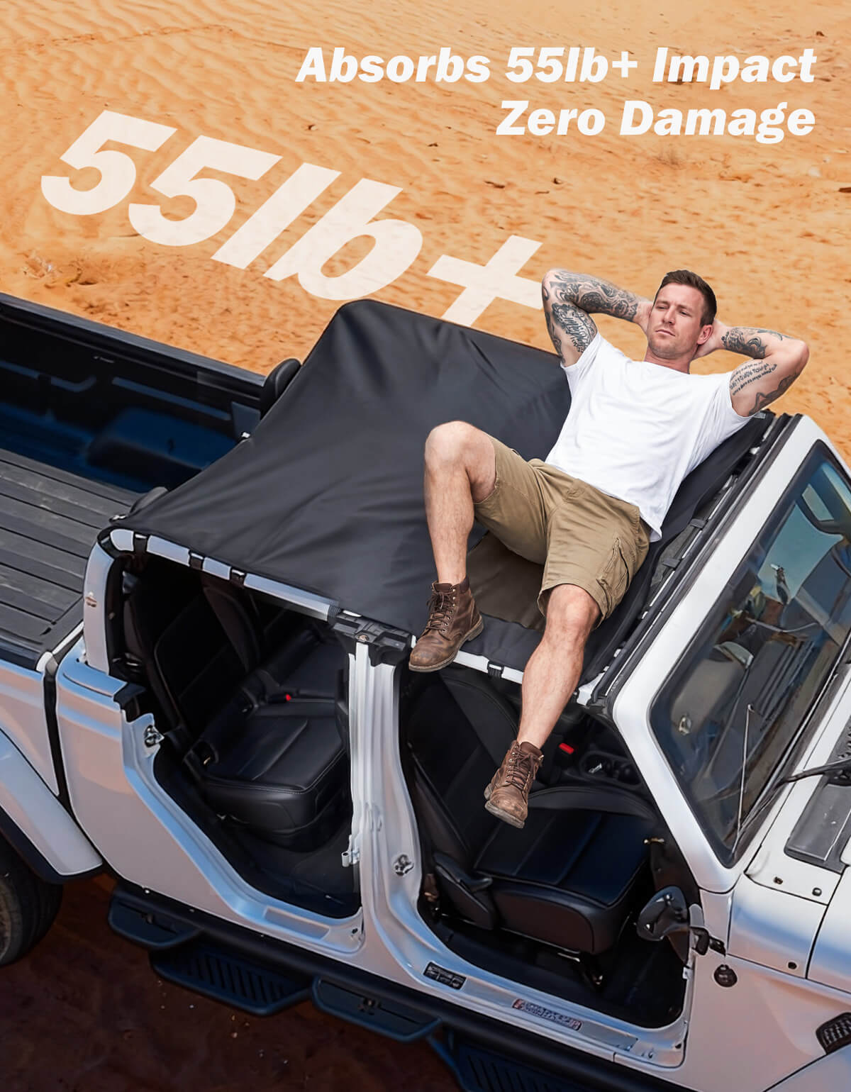 Waterproof Sun Shade Top for Gladiator JT 2020–2026 – All-Weather Protection