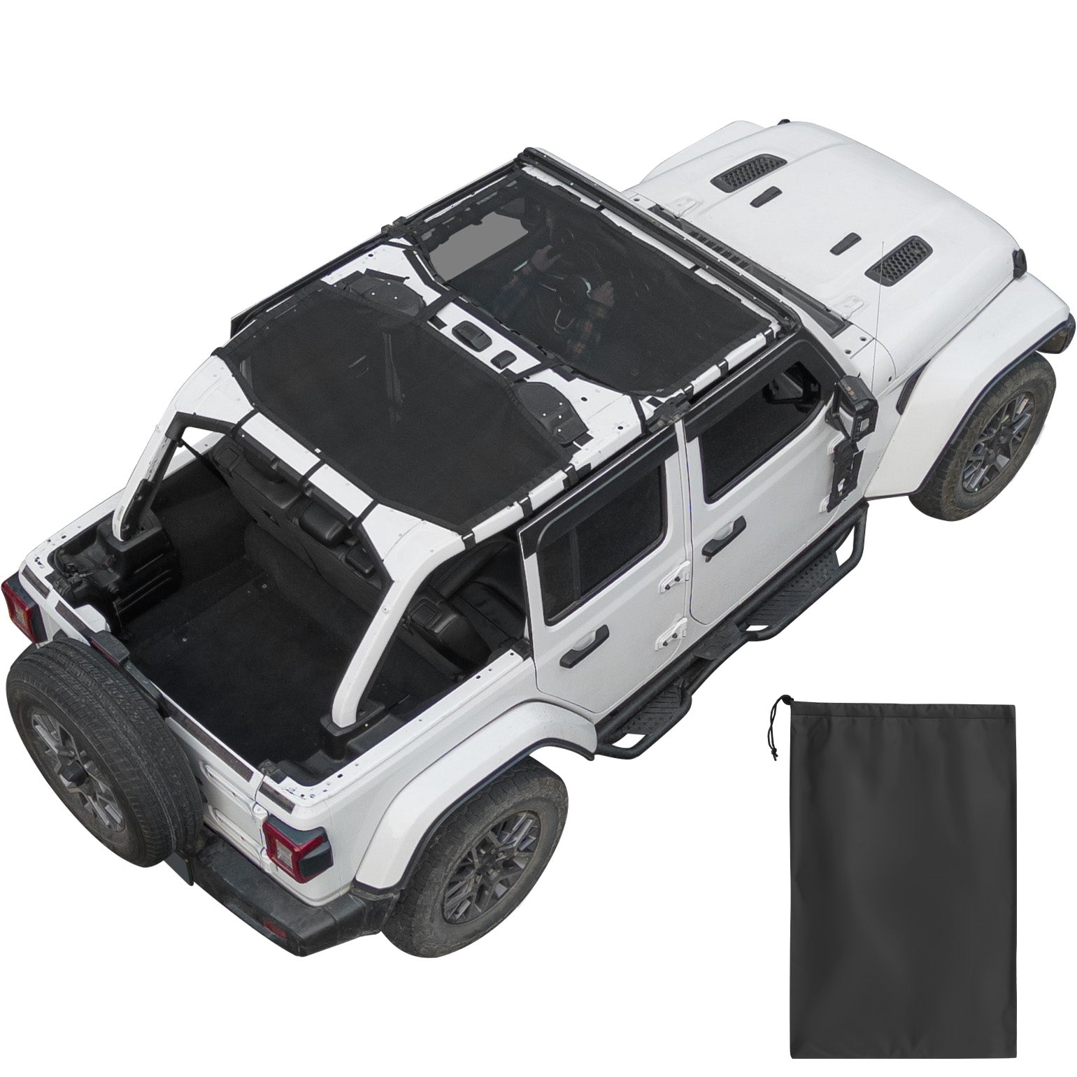 Front & Rear Mesh Sunshade for Jeep Wrangler JL 4-Door (2018–2026)