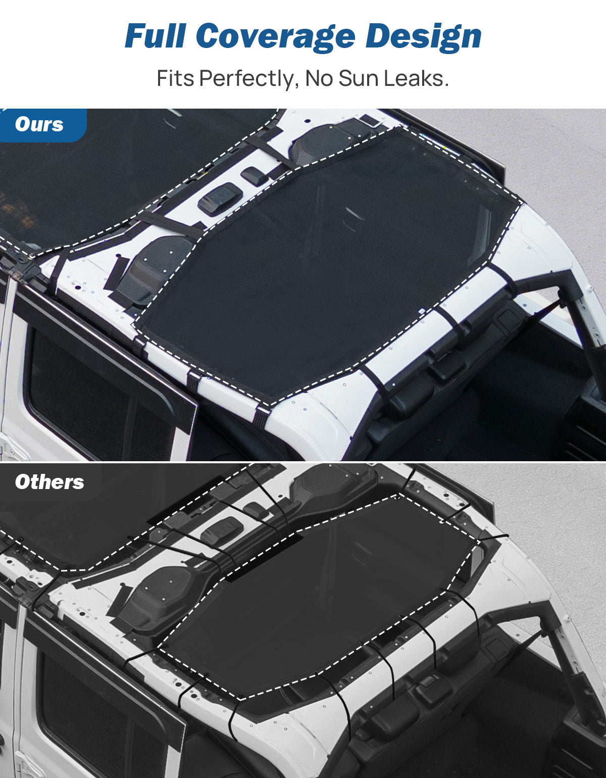 Front & Rear Mesh Sunshade for Jeep Wrangler JL 4-Door (2018–2026)