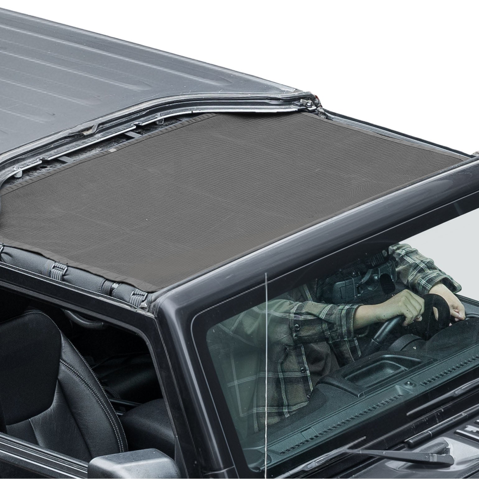 Front Mesh Sun Shade for Jeep Wrangler JK & JKU (2007–2018) – UV Protection Bikini Top