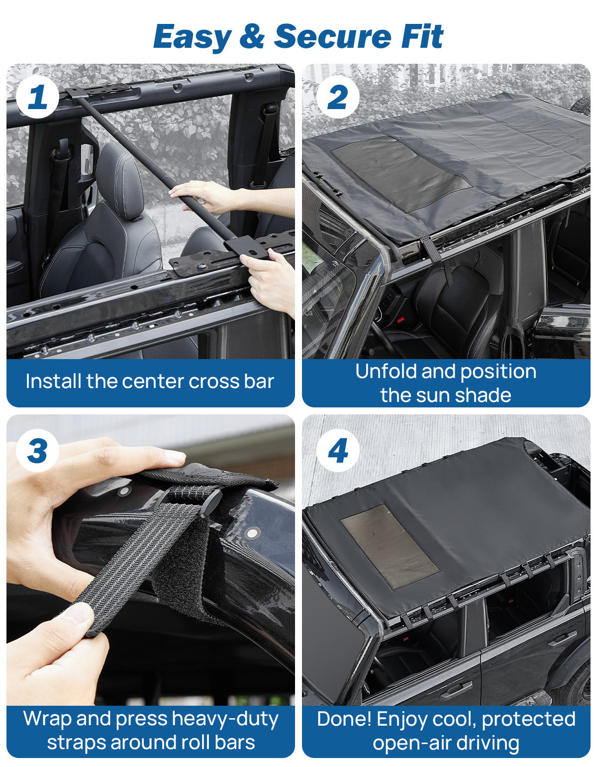 Sun Shade Top for Ford Bronco 4 Door 2021-2026
