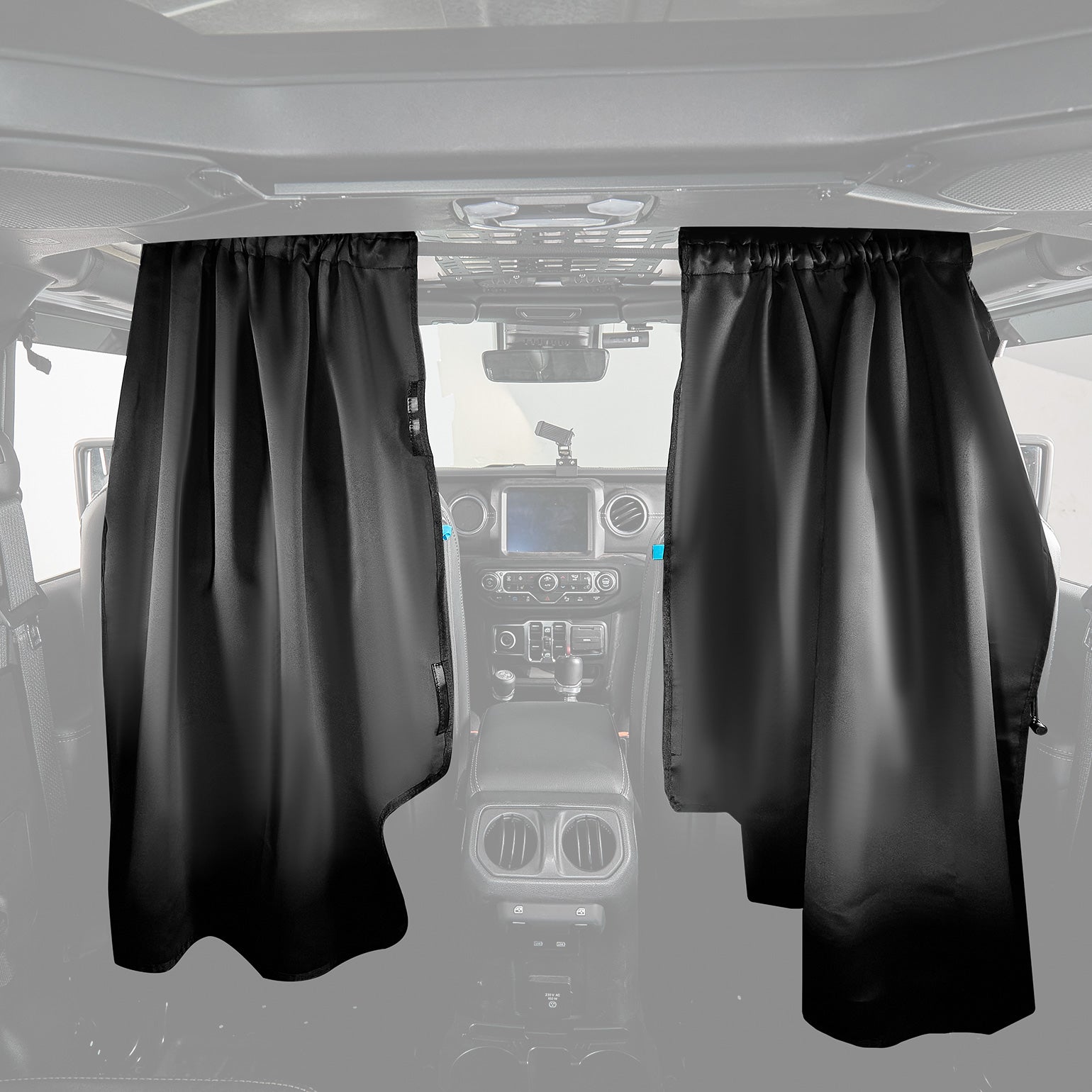 Rear Privacy Curtain Divider for 2018–2026 Jeep Wrangler JL & Gladiator JT | 99% Blackout Privacy Shade, Set of 2