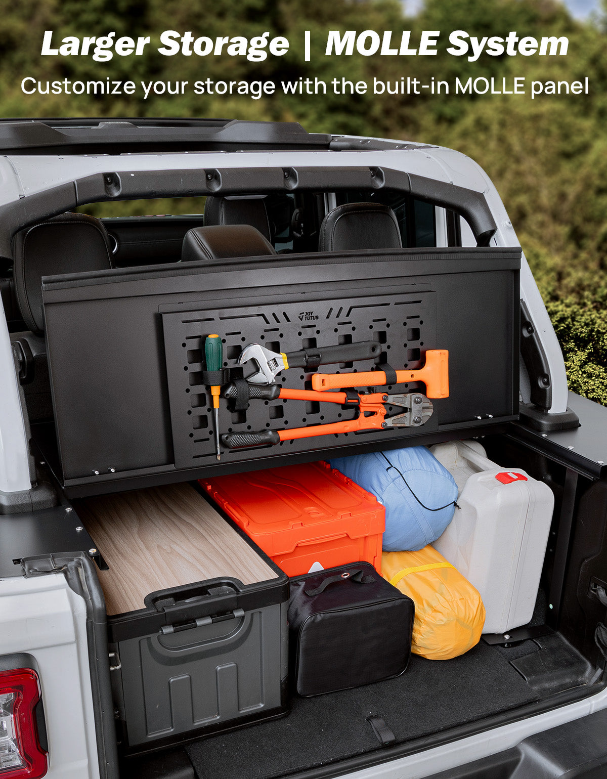 Trunk Security Deck Enclosure for 2018-2023 Wrangler JL 4-Door with Molle Panel