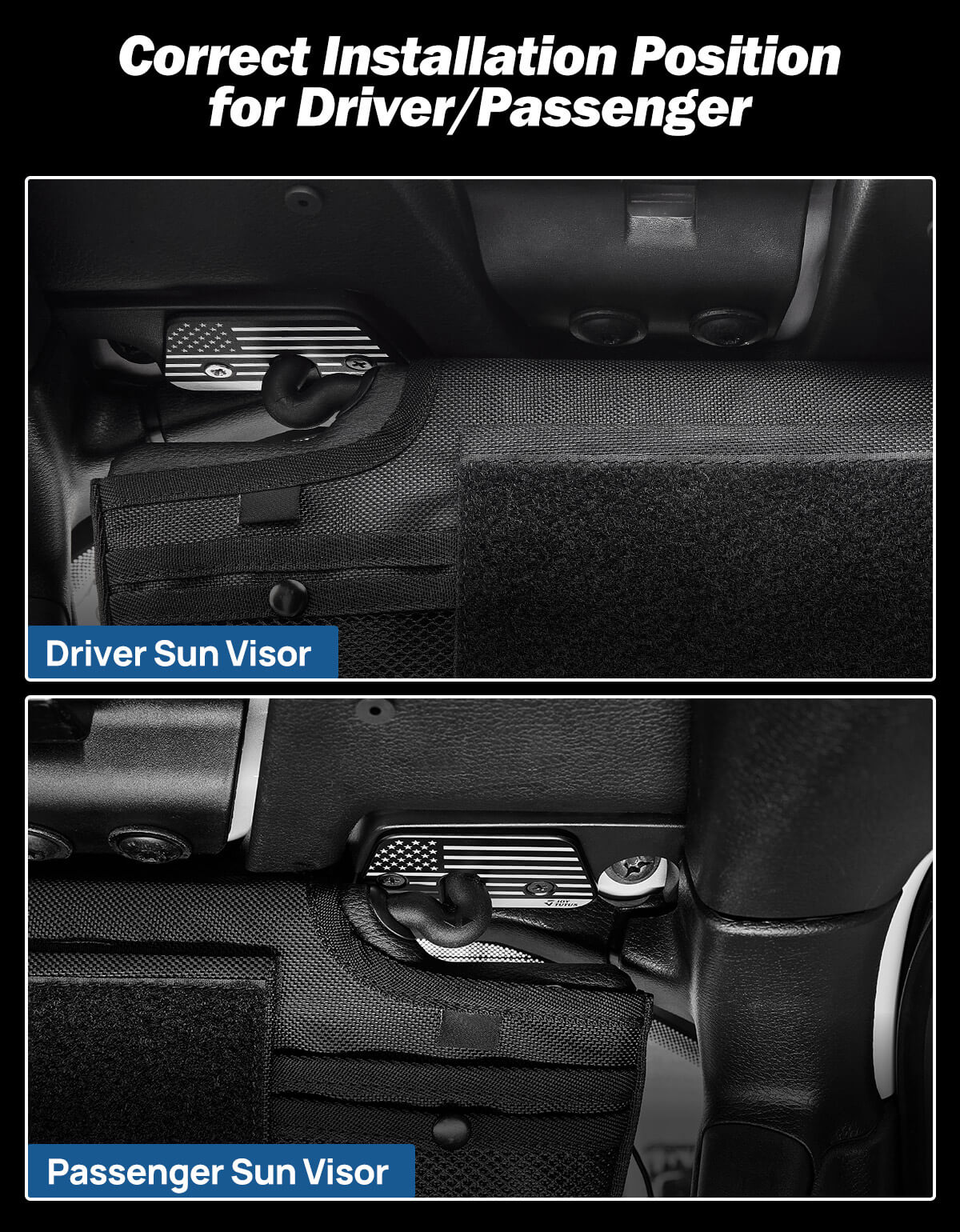 Sun Visor Repair Clips for Wrangler JL 2018–2023 & Gladiator 2020–2023