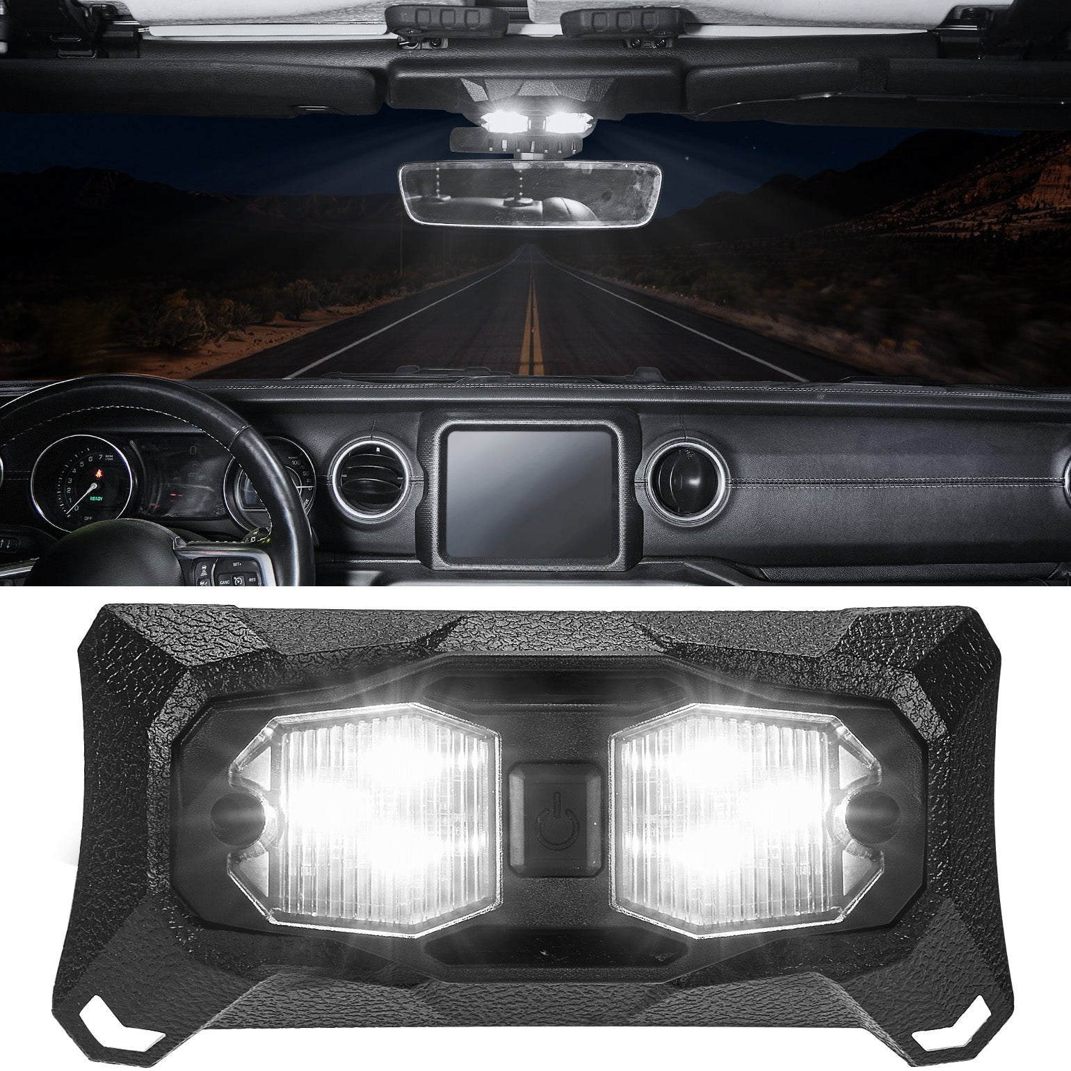 Magnetic LED Dome Map Light for Jeep Wrangler JL & Gladiator JT(2018–2023 JL / 2020–2023 JT)