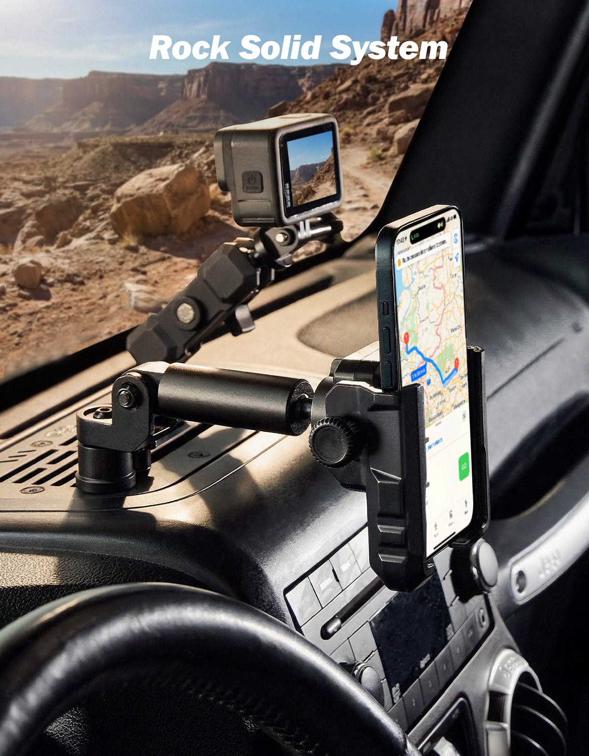 Metal Multi-Device Dash Platform Mount for Wrangler JK 2007-2018