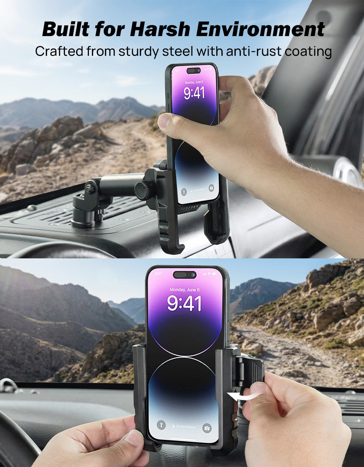 Metal Multi-Device Dash Platform Mount for Wrangler JK 2007-2018