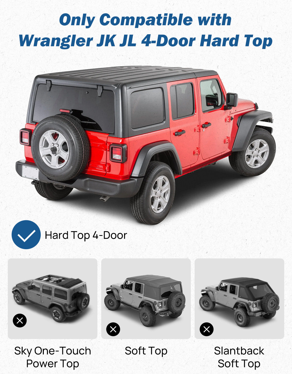 Rear Cargo Shelf for Wrangler JK & JL Unlimited 4-Door Hard Top (2007–2026)