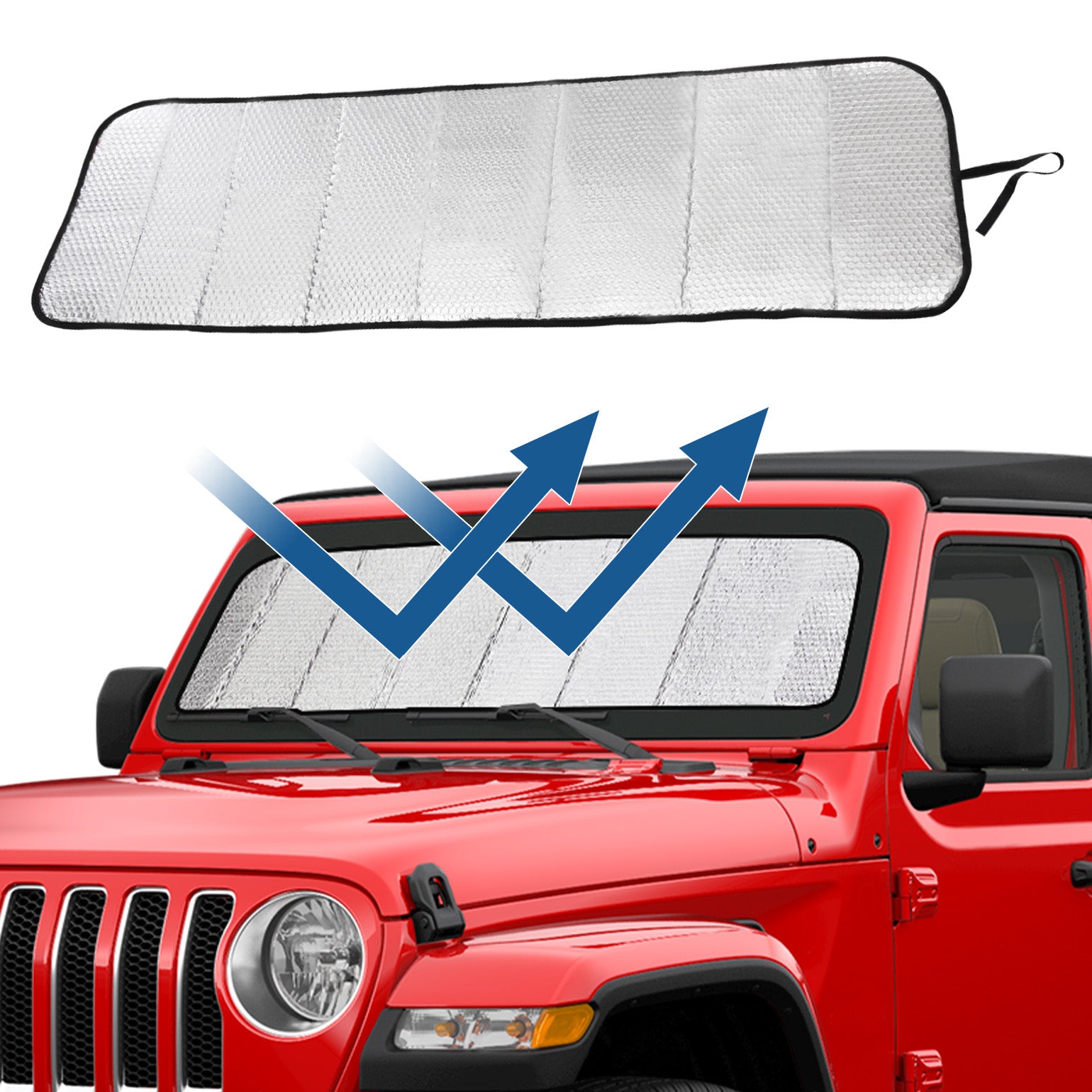 Foldable Windshield Sun Shade for Wrangler JL/JLU & Gladiator JT 2018–2024