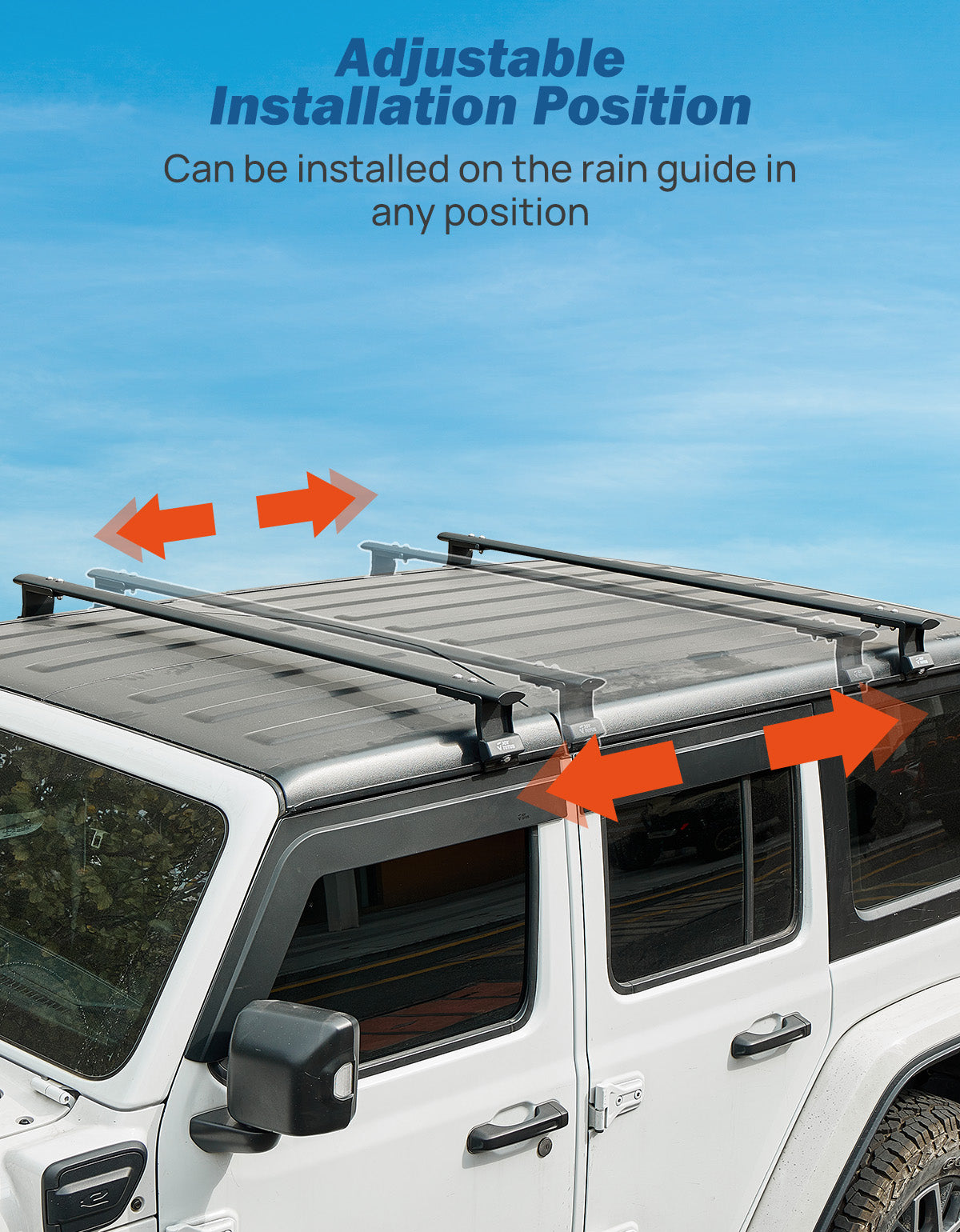 Roof Rack Cross Bars for Jeep Wrangler JK JL & Gladiator JT Hard Top
