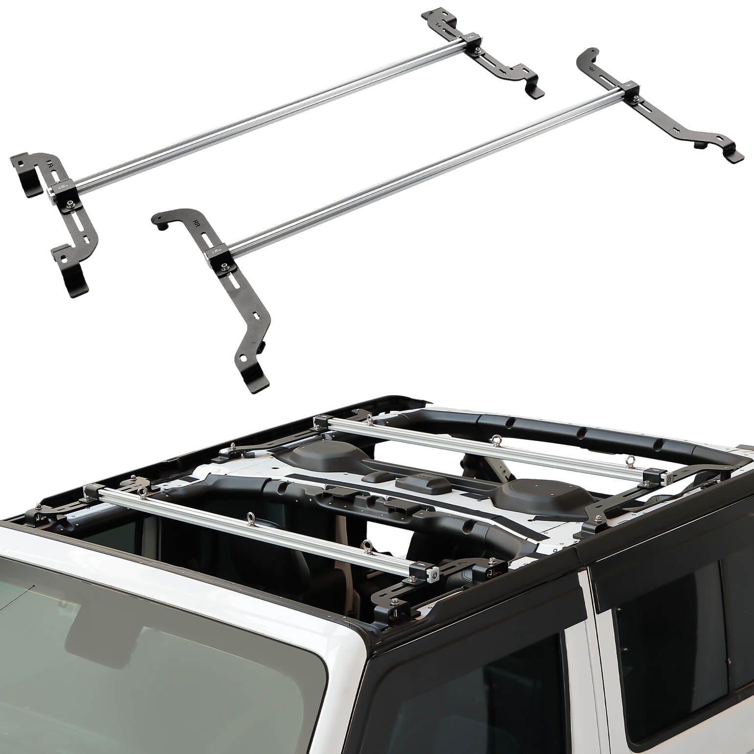 Roof Rack Cross Bars for Wrangler JL 4-Door Soft Top 2018–2026, 600 lbs Load Capacity