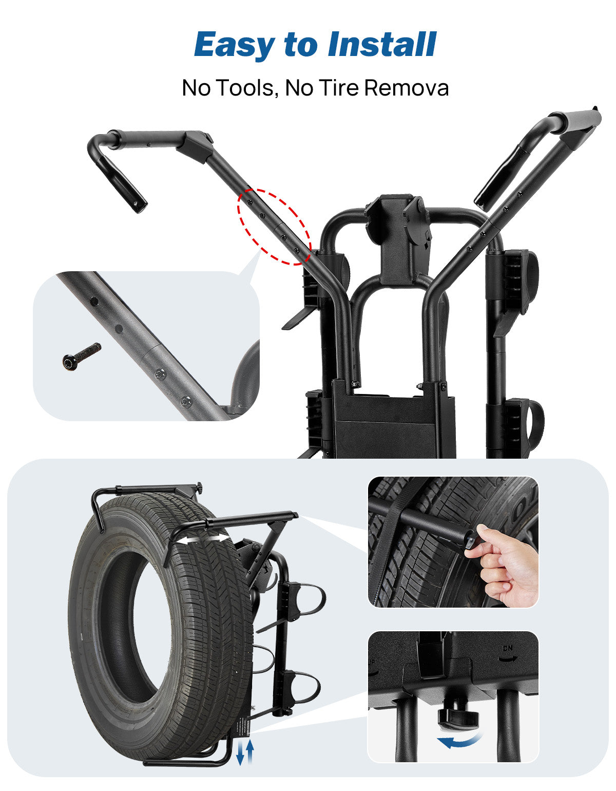 Spare Tire Bike Rack for 2 Bikes – Wrangler, Bronco & SUVs