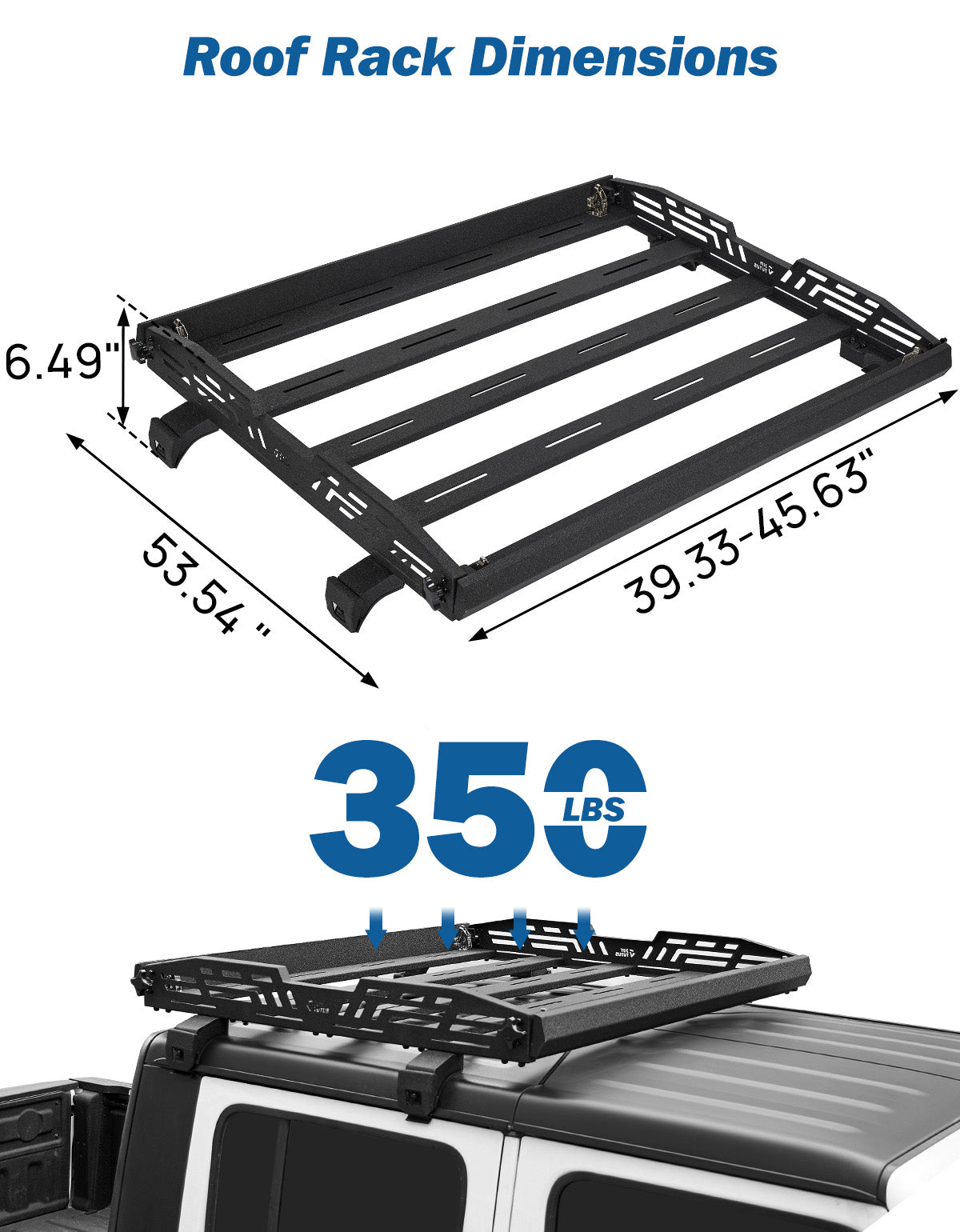 Jeep Wrangler JL & Gladiator JT Roof Rack Basket (2018–2026) – 350 lbs Capacity