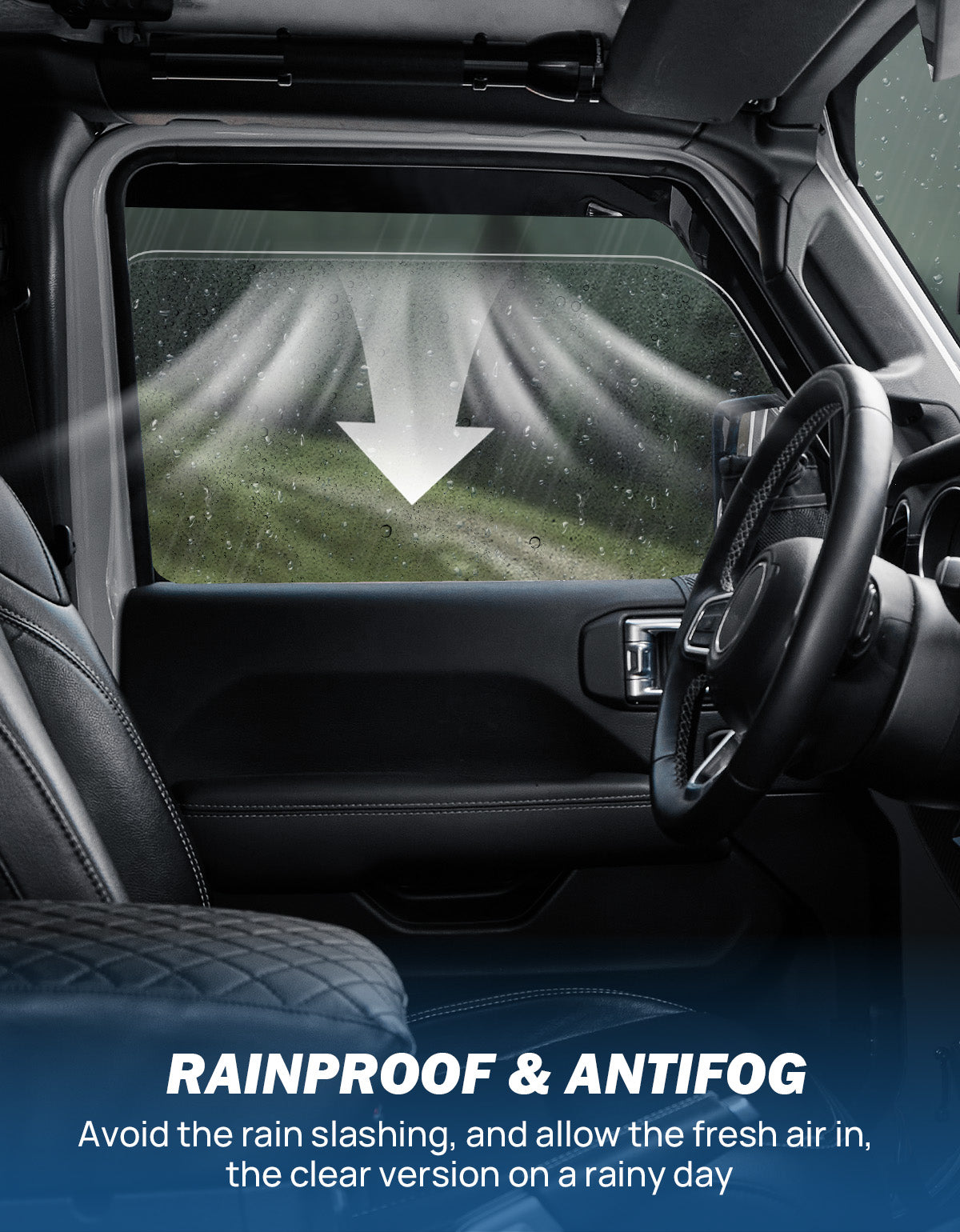 Low-Profile Window Rain Guards for Wrangler JLU & Gladiator JT