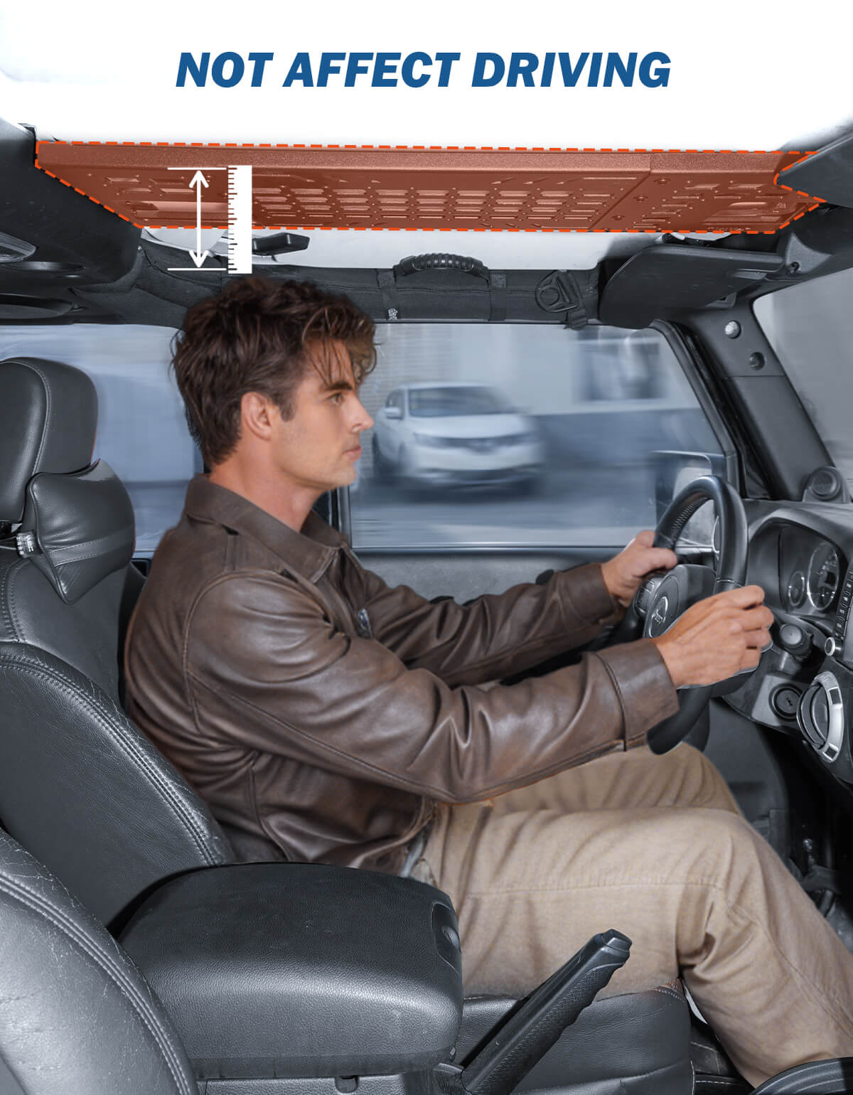 Overhead Molle Panel for Wrangler JK 2007–2018 Hard Top, No-Drill Rack