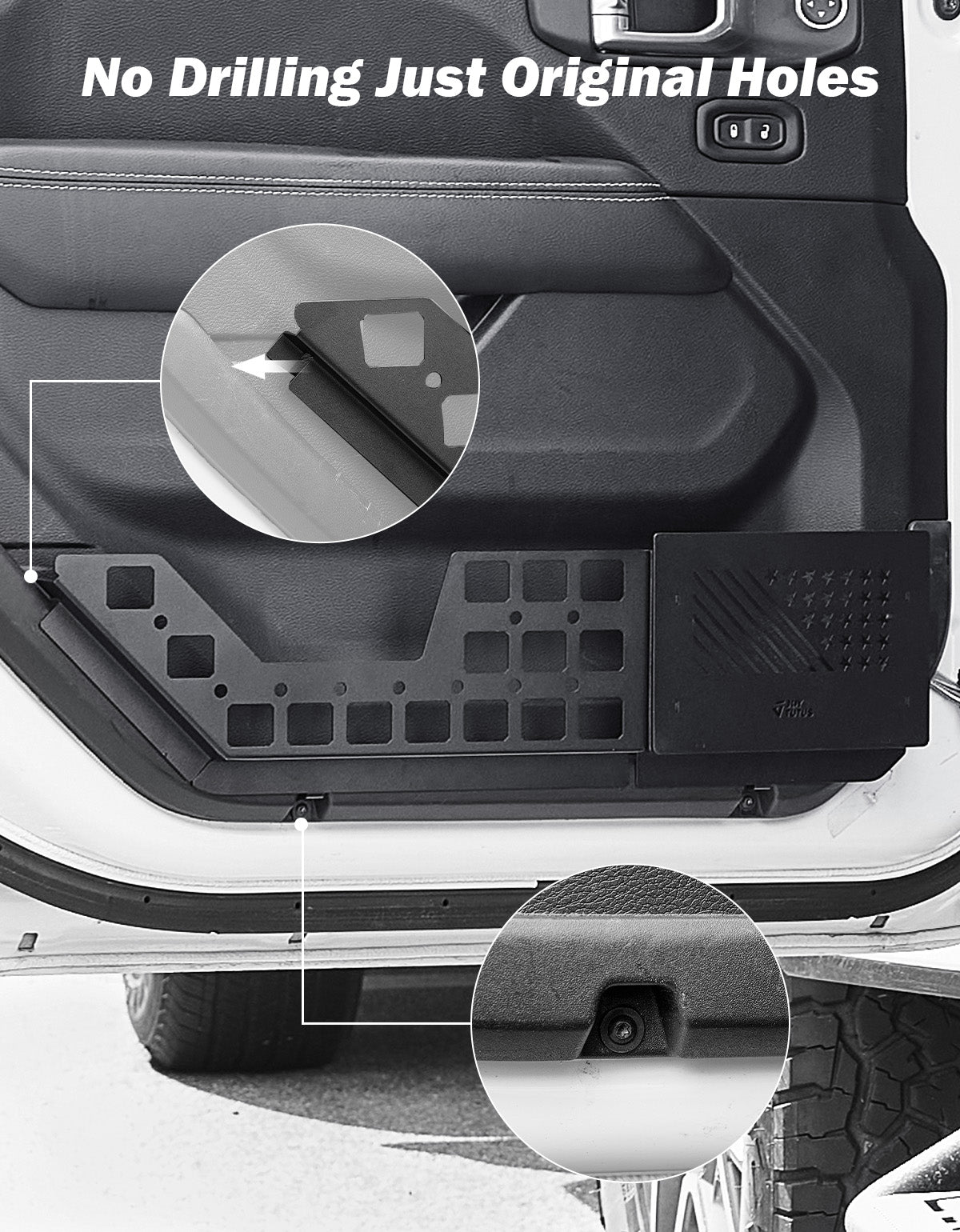 Front Door Storage MOLLE Pockets for Wrangler JL & Gladiator JT