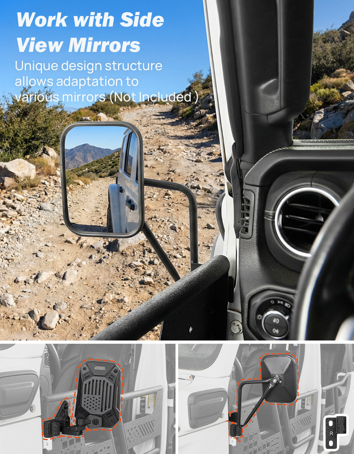 Tube Half Doors for Jeep Wrangler JL & Gladiator JT – 4 Door Off-Road Doors
