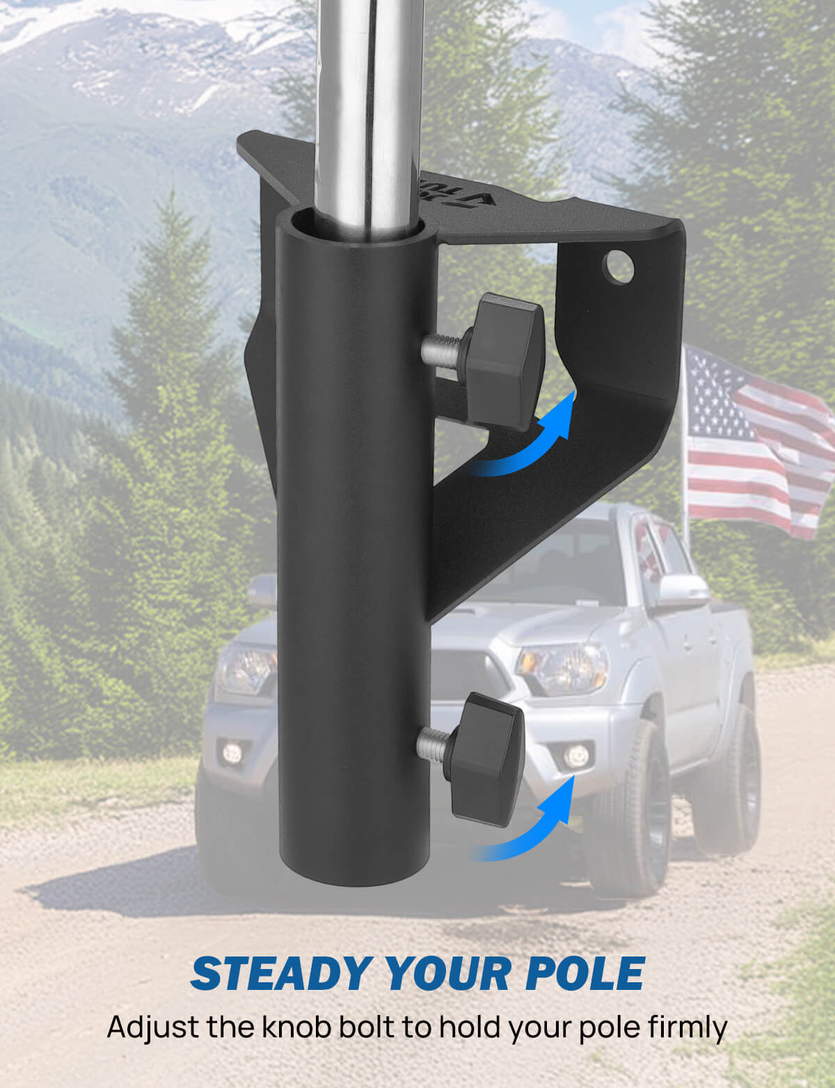 Truck Bed Flag Pole Mount Compatible with Tacoma & Tundra
