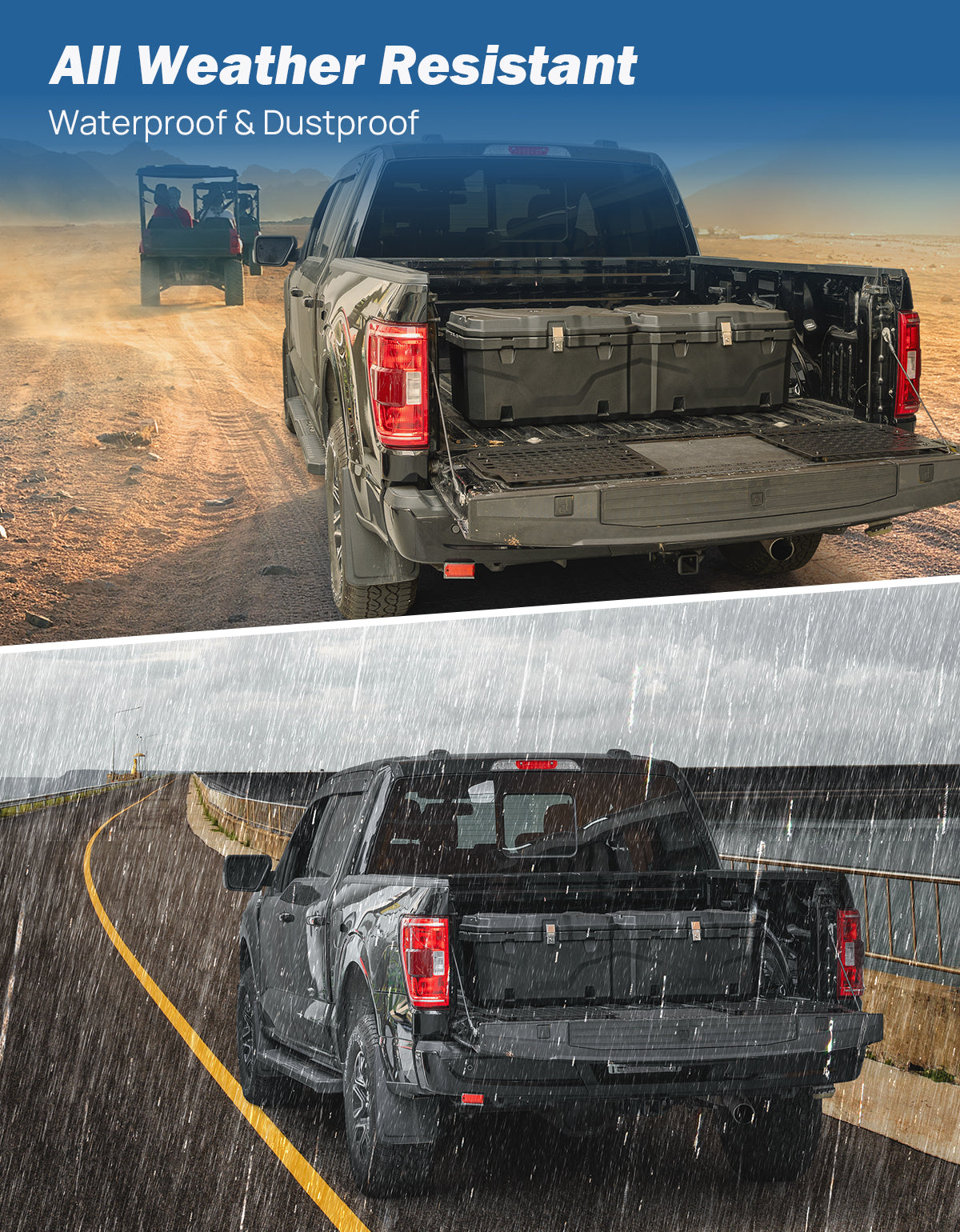 Truck Bed Slide Out Tray – Adjustable 55–61" Cargo Organizer (350 lbs Capacity)
