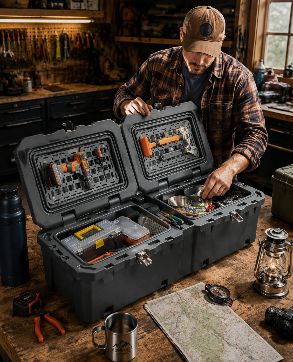 Lockable 160Qt Waterproof Truck Bed Tool Box for Pickup Trucks