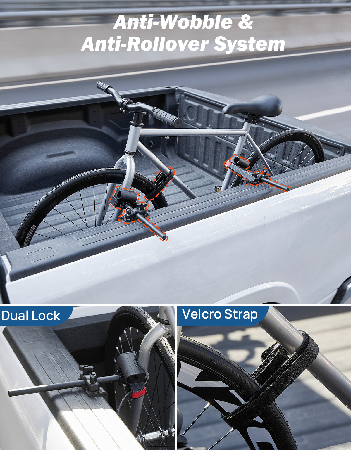 Truck Bed Bike Rack Mount for Pickup – No Tire Removal