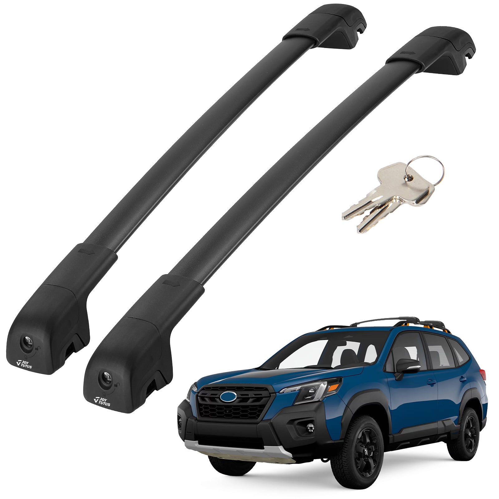 JOYTUTUS Car Roof Rack Cross Bars Compatible with Subaru Forester Wilderness 2022-2024 with Lock, Aluminum Crossbars for Roof Racks Suitcases Kayaks Canoes Bikes Skis Snowboard