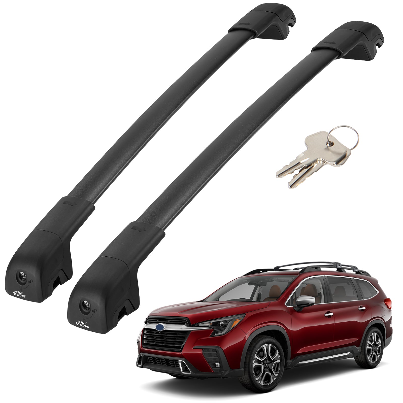 JOYTUTUS Lockable Car Roof Rack Cross Bars Compatible with Subaru Ascent 2019-2024, Aluminum Crossbars for Roof Racks Suitcases Kayaks Canoes Bikes Skis Snowboard