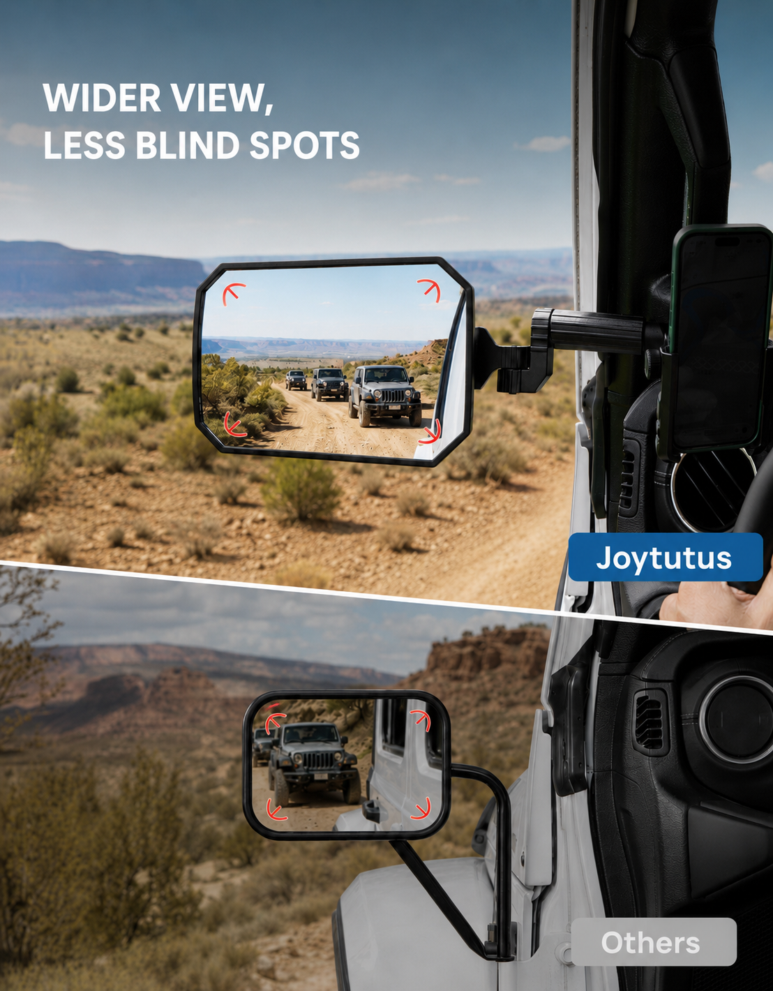 Break-Away Doors Off Mirrors for Jeep Wrangler JL/JLU & Gladiator JT 2018-2023