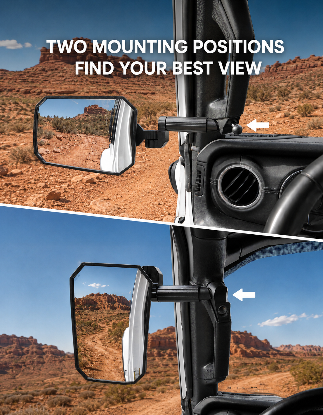 Break-Away Doors Off Mirrors for Jeep Wrangler JL/JLU & Gladiator JT 2018-2023
