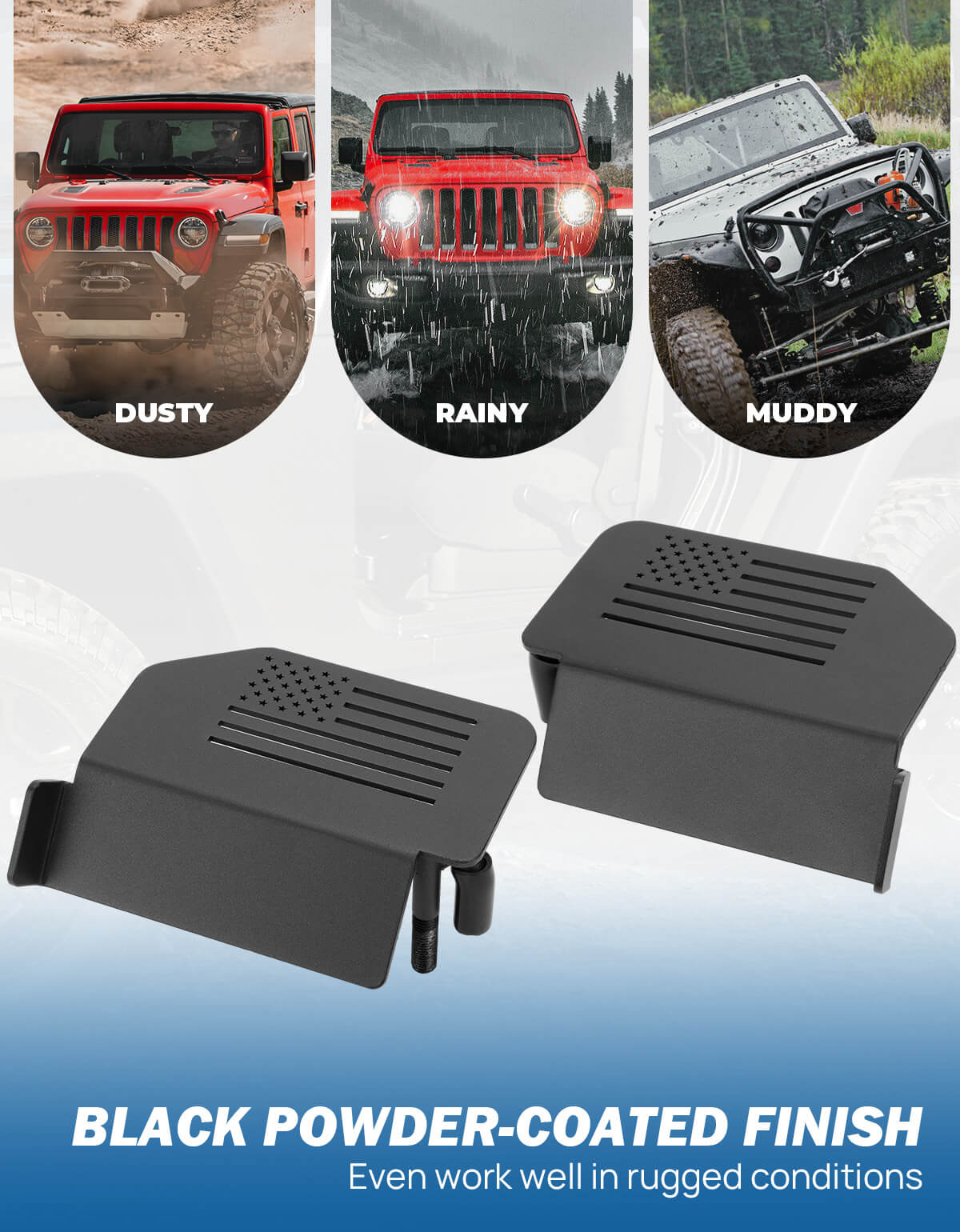 120° Foot Pegs Doors Off for Wrangler JK JL Gladiator JT 2007–2024