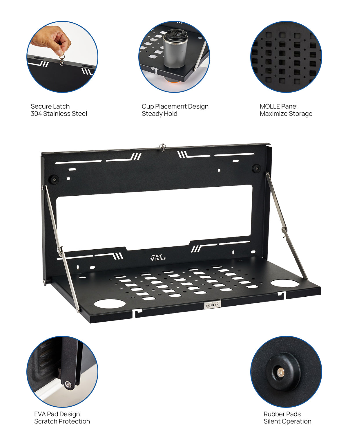 Foldable Tailgate Table for Wrangler JK & JL 2007–2026, 85 lb Cargo Shelf
