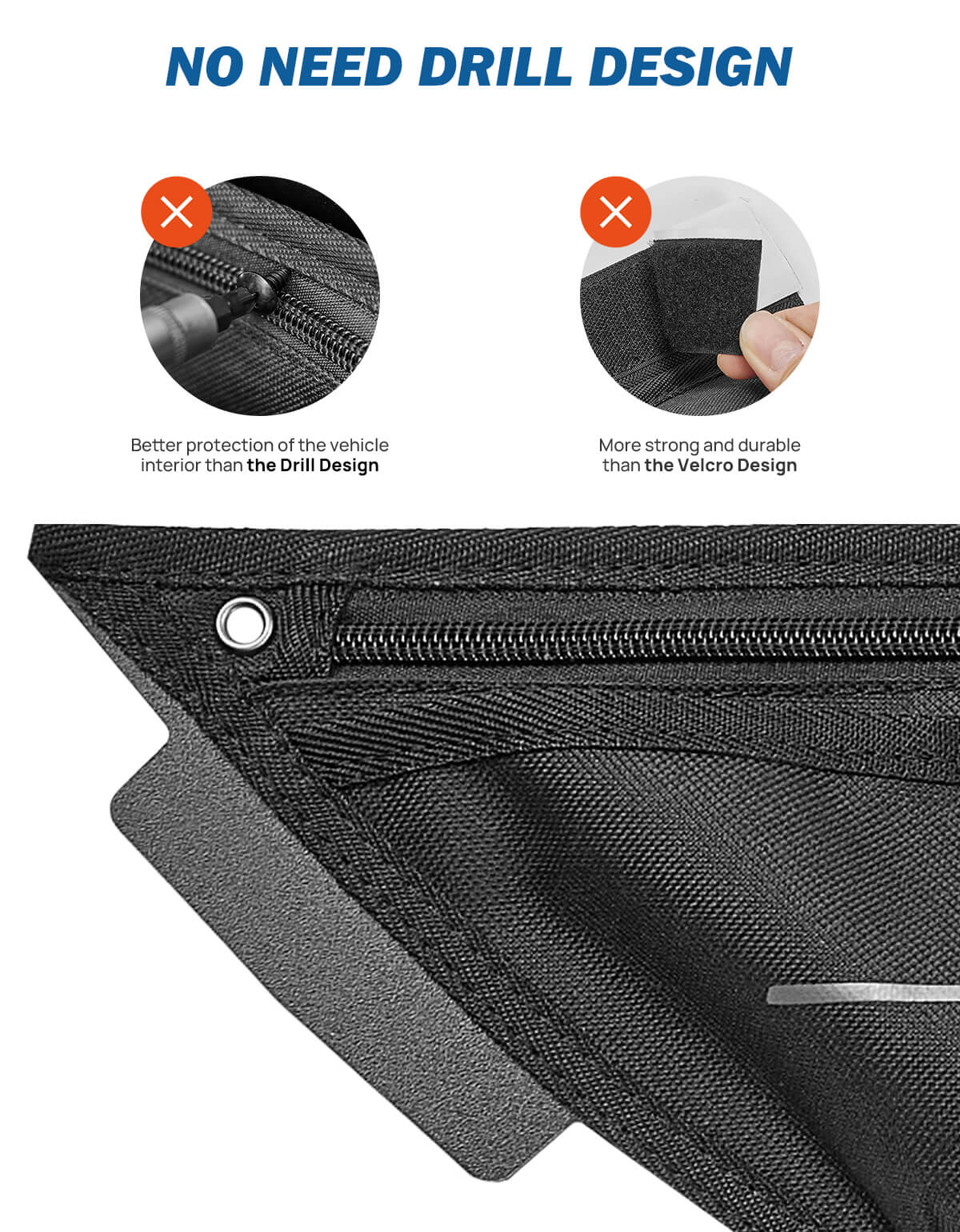 Car Door Storage Pockets Compatible with Wranlger JL & Gladiator JT, 4 Packs