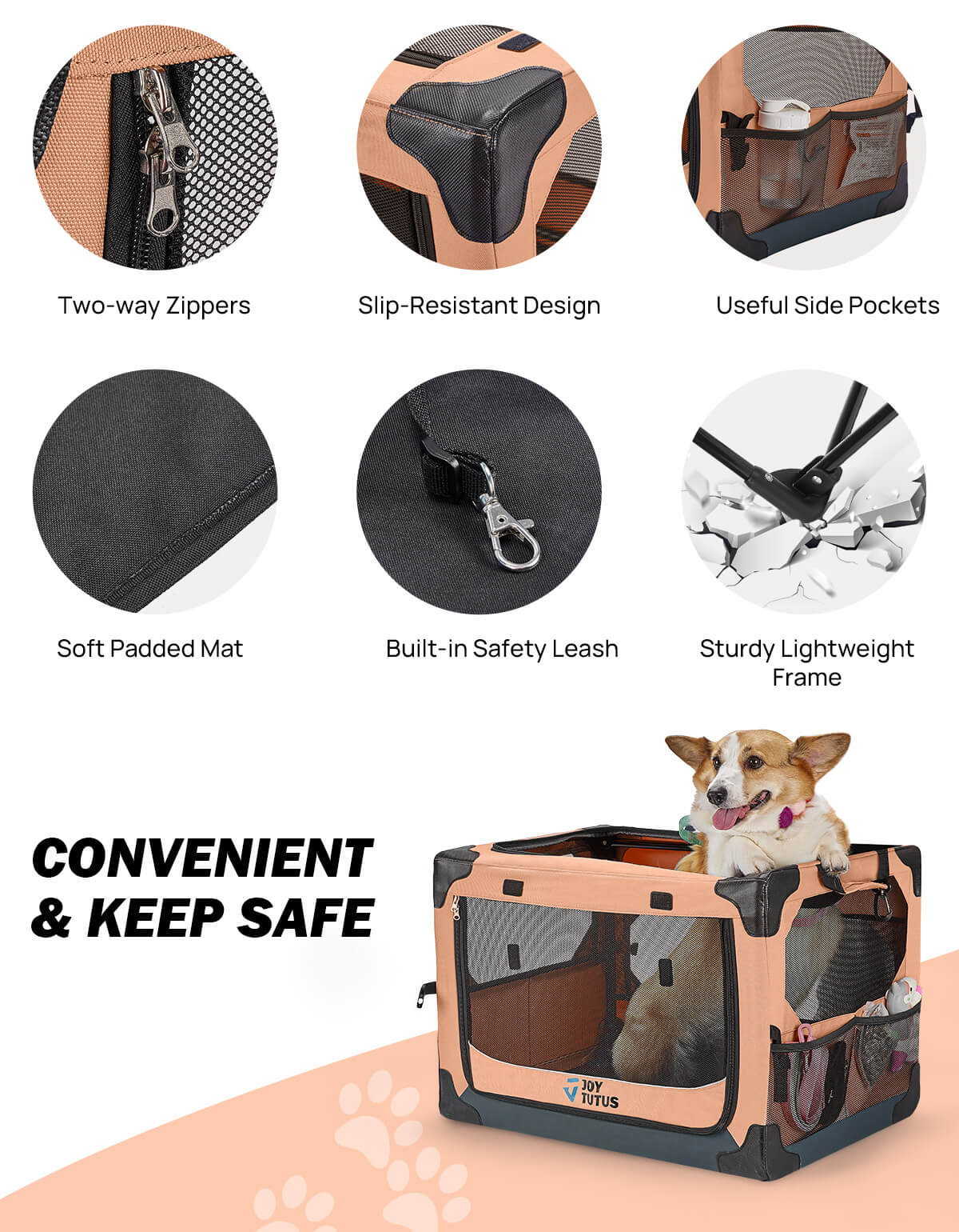 Collapsible Soft Travel Crate for Dog