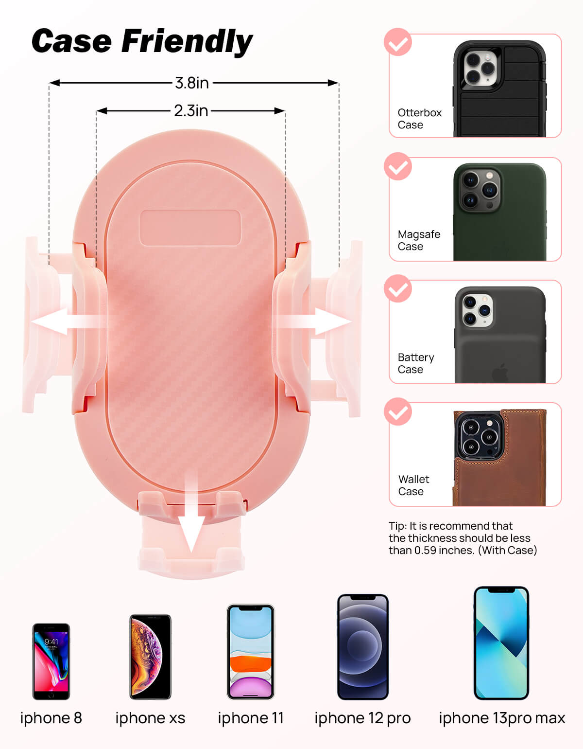 Cup Holder Phone Mount for Car, Compatible iPhone, Samsung & All Smartphones