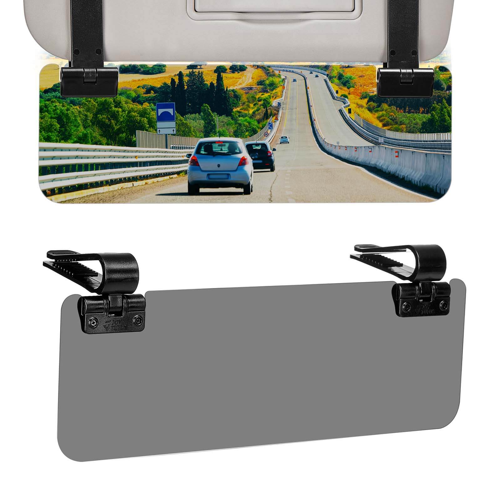 Double-Clamp Polarized Sun Visor for Car