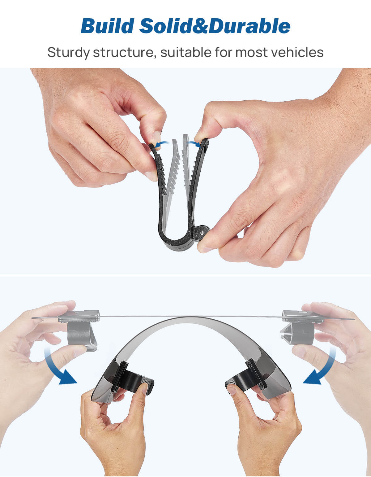 Double-Clamp Polarized Sun Visor for Car