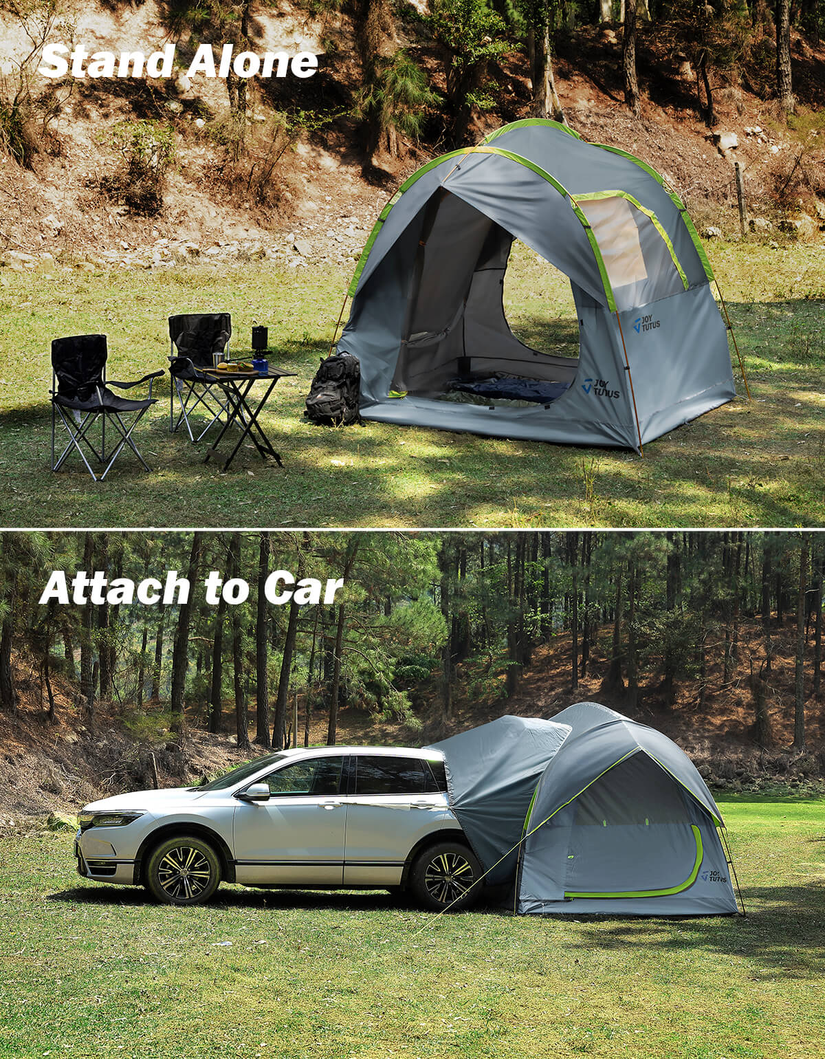SUV Tailgate Tent with Rainfly, Double Door, 6–8 Person, Green