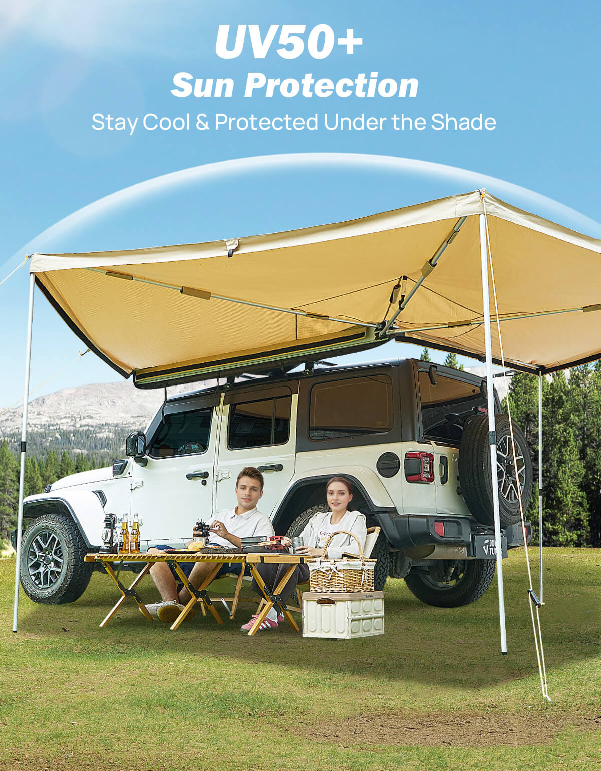 270 Degree Awning - 125 SQ. FT Freestanding All-Weather Side Canopy