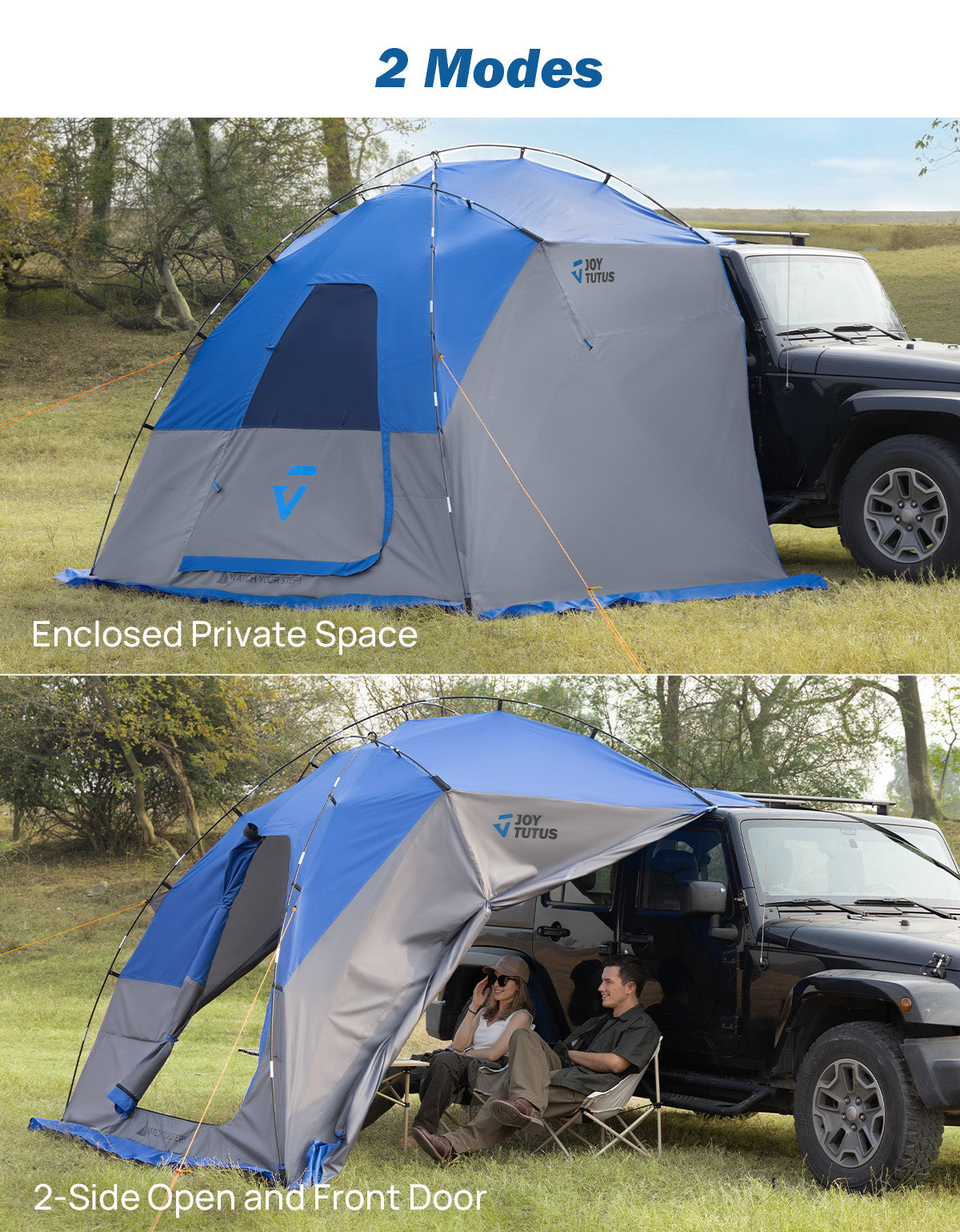 Universal Vehicle Shelter Awning with 3-Side Sunshade